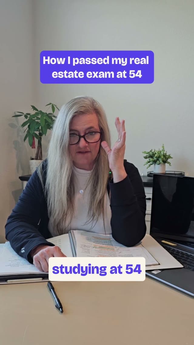 An Illinois real estate agent describing how she passed her exam on the first try
